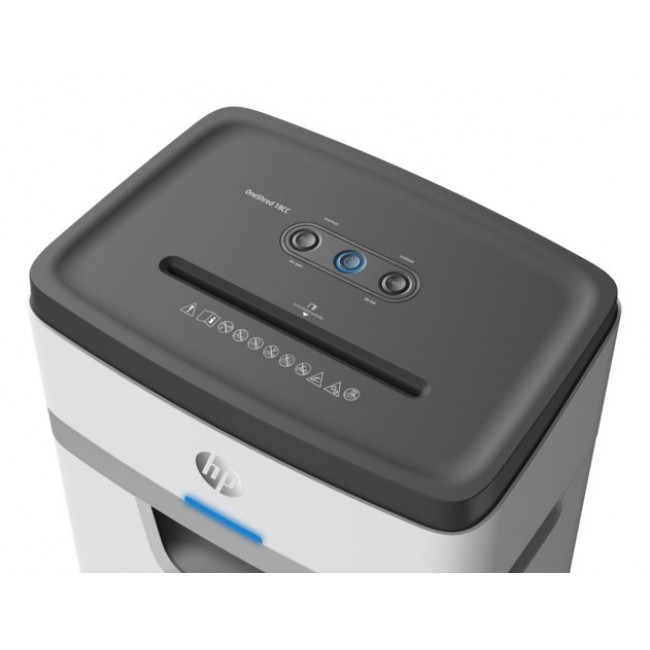 HP OneShred 18CC paper shredder Particle-cut shredding 65 dB 22 cm White, Black