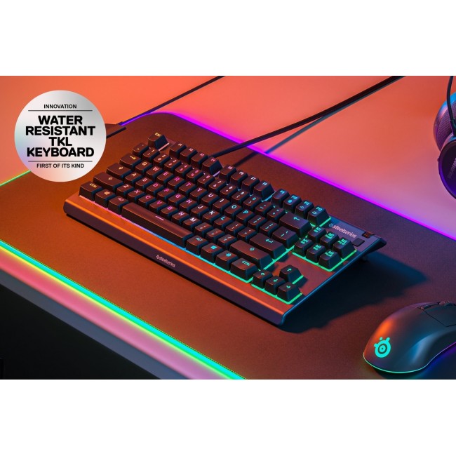 SteelSeries Gaming Keyboard Apex 3 Tenkeyless Gaming keyboard RGB LED light US Wired Whisper-Quiet Switches