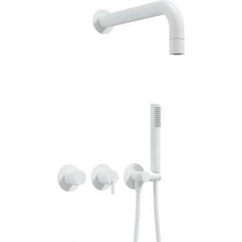 Concealed shower set with hand shower - with horizontal mixer