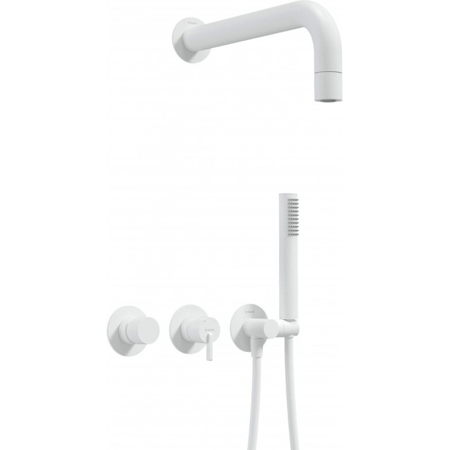 Concealed shower set with hand shower - with horizontal mixer