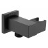 Square angled connector with handset holder