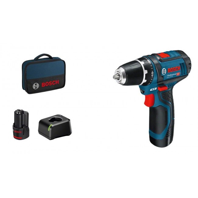Bosch Akku-Bohrschrauber 12 V Li-Ion 1300 RPM Black, Blue, Red Bosch Akku-Bohrschrauber 12 V Li-Ion 1300 RPM Black, Blue, Red