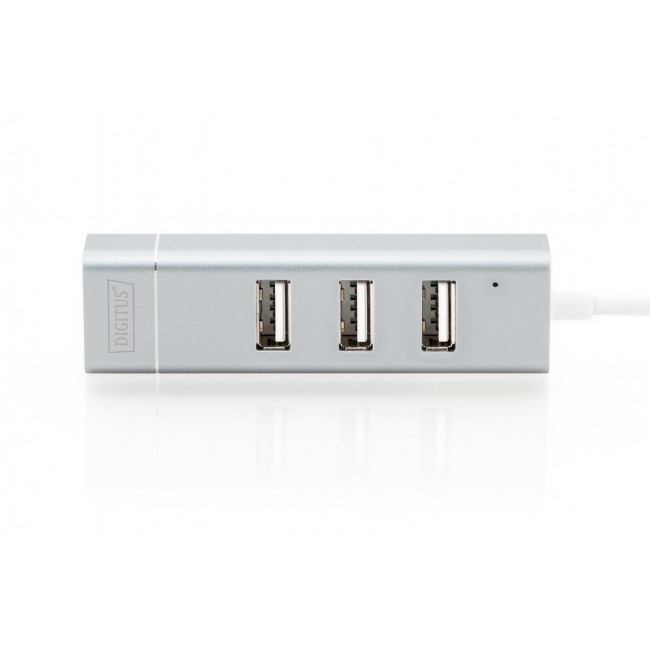 Digitus USB Type-C 3-Port Hub + Fast Ethernet LAN Adapter Digitus USB Type-C 3-Port Hub + Fast Ethernet LAN Adapter