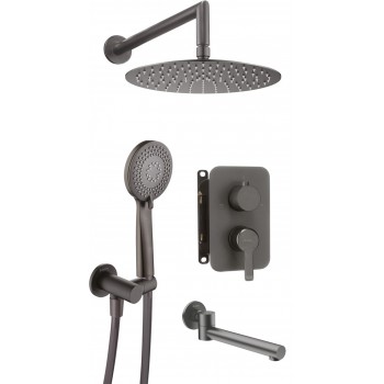 Concealed shower set with bath spout