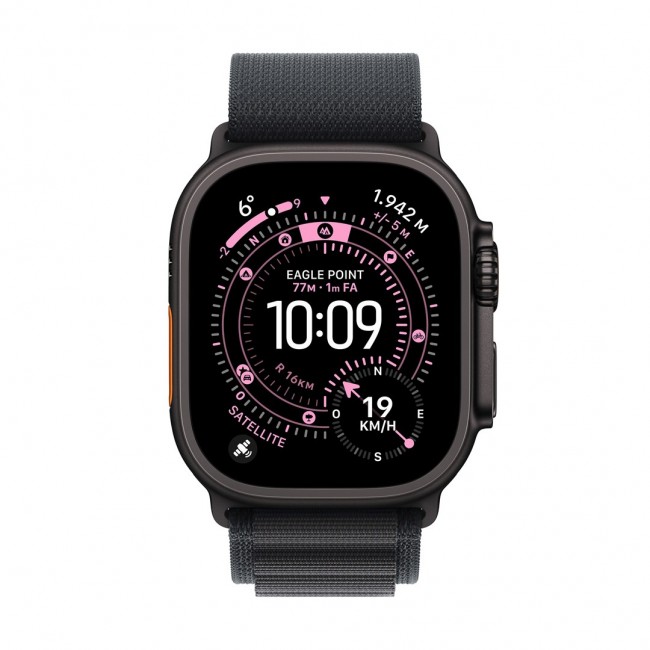 Apple Watch Ultra 3 GPS + Cellular 49mm Black Titanium Case with Black Alpine Loop - Large