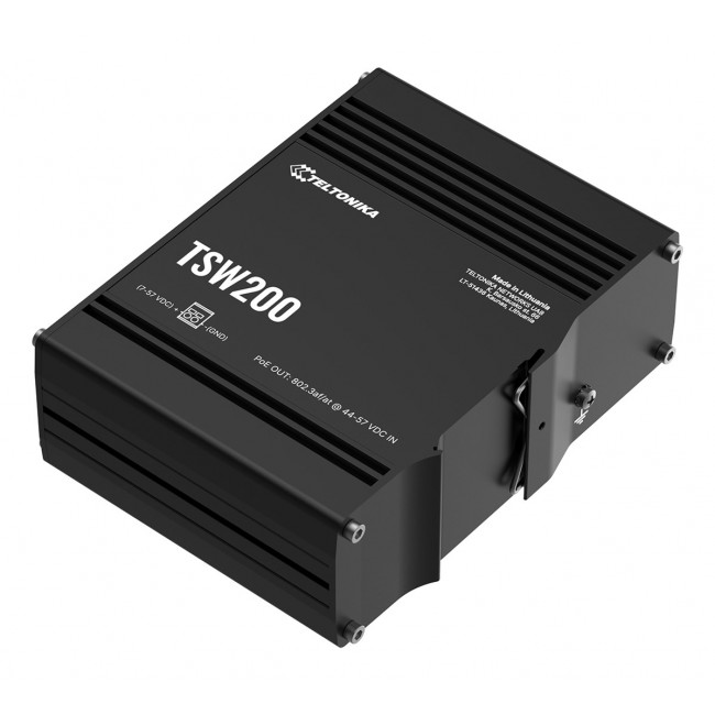 Teltonika TSW200 Unmanaged Gigabit Ethernet (10/100/1000) Power over Ethernet (PoE) Black