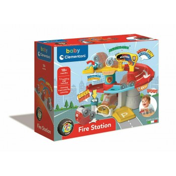 Clementoni Fire Station with track and subversive car 17578