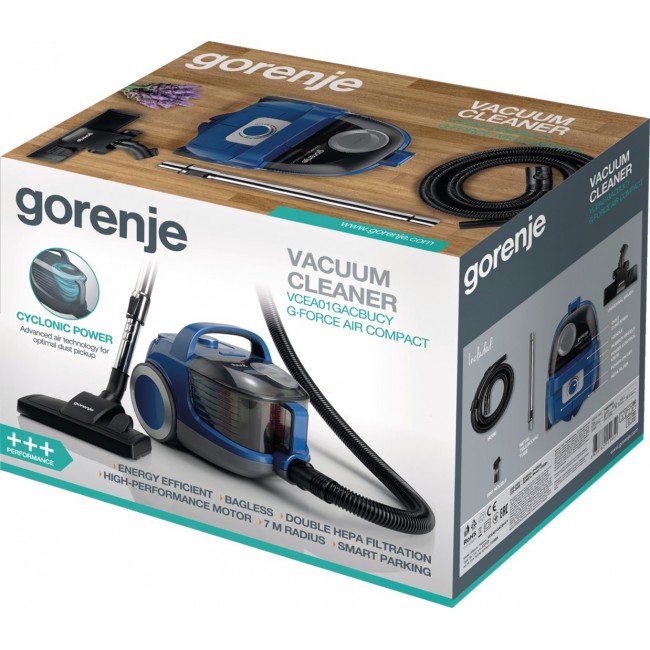 Gorenje Vacuum Cleaner VCEA01GACBUCY, 800W, 2.2L,