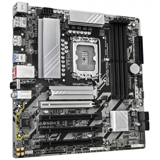 GIGABYTE B860M DS3H WIFI6E Motherboard - Intel Core Ultra Series CPUs, 5+1+2+1 Phases VRM, up to 9066MHz DDR5, 1xPCIe 5.0 + 1xPCIe 4.0 M.2, 2.5GbE LAN, WIFI 6E, USB 3.2 Gen 2 GIGABYTE B860M DS3H WIFI6E Motherboard - Intel Core Ultra Series CPUs, 5+1+2+1 Phases VRM, up to 9066MHz DDR5, 1xPCIe 5.0 + 1xPCIe 4.0 M.2, 2.5GbE LAN, WIFI 6E, USB 3.2 Gen 2