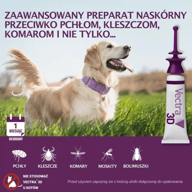 CEVA Vectra 3D (over 40kg) - anti-parasite drops for dogs - 3 x 8ml