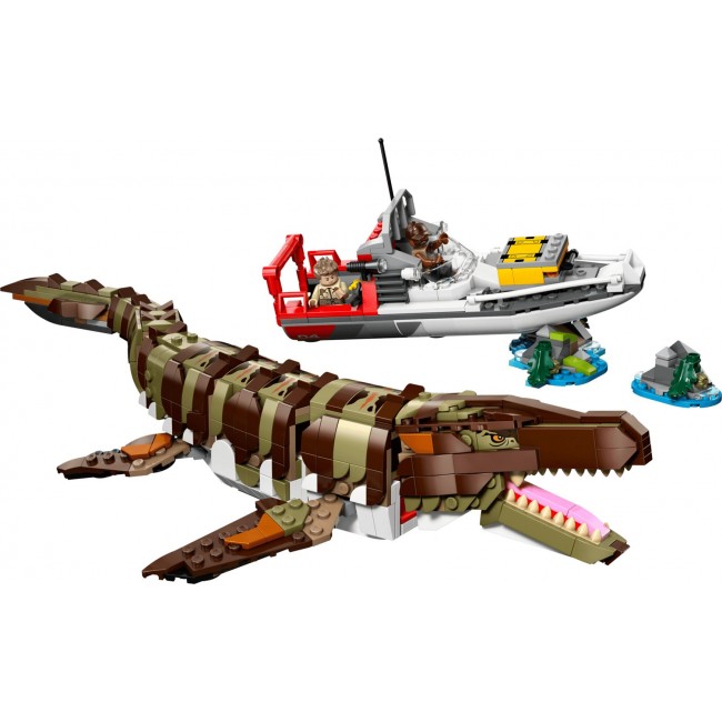 LEGO JURASSIC WORLD 76974 Brick-Built Mosasaurus Boat Mission
