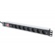Digitus aluminum outlet strip with switch, 7 safety outlets, 2 m supply with surge protection Digitus aluminum outlet strip with switch, 7 safety outlets, 2 m supply with surge protection