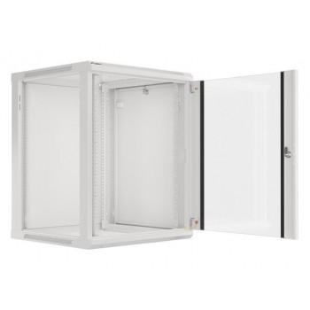 Lanberg wall-mounted installation rack cabinet 19'' 15U 600x600mm gray (glass door)