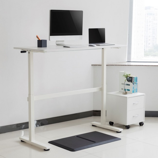 Manual height adjustable desk Ergo Office, max 40 kg, max height 117cm, with a top for standing and sitting work, ER-401 W Manual height adjustable desk Ergo Office, max 40 kg, max height 117cm, with a top for standing and sitting work, ER-401 W