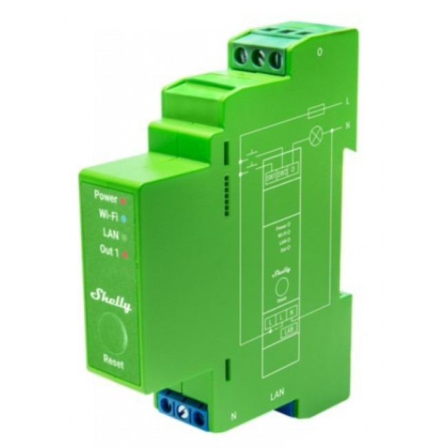 Shelly Pro Dimmer 1PM Built-in Blue, Green, Grey Shelly Pro Dimmer 1PM Built-in Blue, Green, Grey