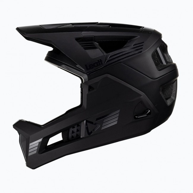 LEATT MTB Enduro 4.0 V23 bicycle helmet with removable chin bar, size L, black