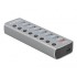 DeLOCK USB 5 Gbps Hub with 7 Ports + 1 Fast Charging Port + 1 USB-C PD 3.0 Port with Switch and Illumination