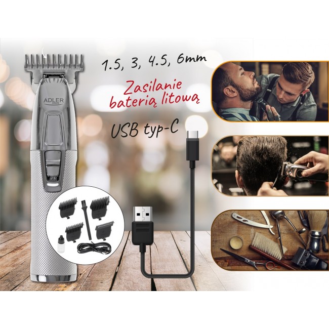 Adler AD 2836S beard trimmer Battery 4 6 mm Silver