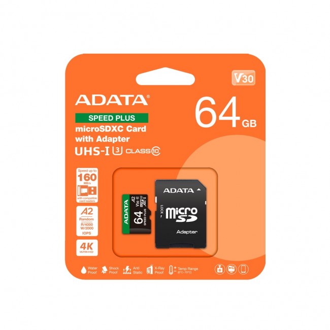 ADATA Speed Plus 64 GB MicroSDXC Class 10 ADATA Speed Plus 64 GB MicroSDXC Class 10