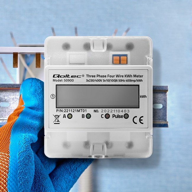 Three phase consumption meter, 230V,