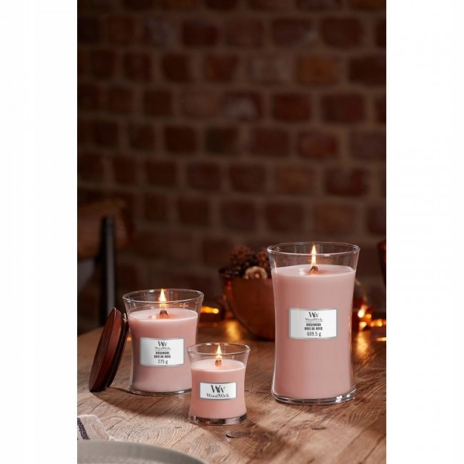 Scented Candle, Medium WOODWICK Rosewood 275 g, 1 piece