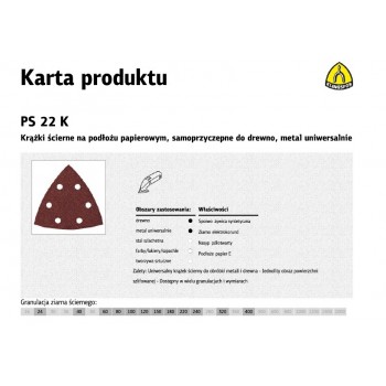 K.TRIANGLE PAPER PS22K P 40 GLS15 /50pcs. 96mm