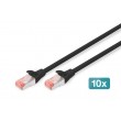 Digitus CAT 6 S/FTP patch cable, 10 pieces