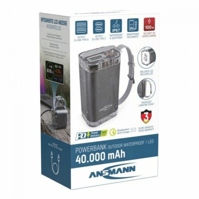 Ansmann PB4100 Lithium Polymer (LiPo) 40000 mAh Silver Ansmann PB4100 Lithium Polymer (LiPo) 40000 mAh Silver