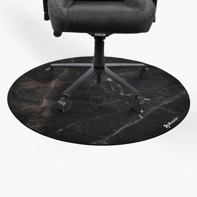 Arozzi Zona Round Floor Pad Black, Marble colour Microfibre, Rubber