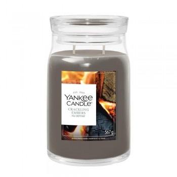 Yankee Candle Crackling Embers wax candle Cylinder Wood Grey 1 pc(s)