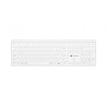 Natec Tang US wireless keyboard BT + 2.4 GHz quiet Slim white