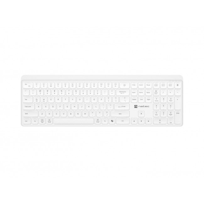 Natec Tang US wireless keyboard BT + 2.4 GHz quiet Slim white Natec Tang US wireless keyboard BT + 2.4 GHz quiet Slim white