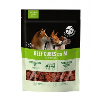 PETREPUBLIC Beef cubes M - dog treat - 250g