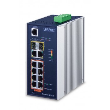 PLANET IGS-4215-8P2T2S network switch Managed L2/L4 Gigabit Ethernet (10/100/1000) Power over Ethernet (PoE) Blue, Silver