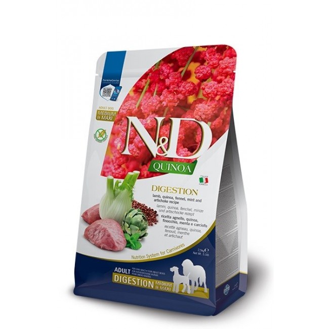 FARMINA N&D Quinoa Digestion Adult Medium Maxi Lamb dry dog food - 7 kg.