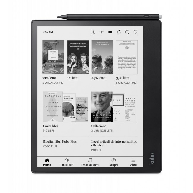 Kobo eBook-Reader eBookReader Elipsa 2E 32GB Bundle incl Stylus (N605-KU-BK-K-BU) (N605KUBKKBU)