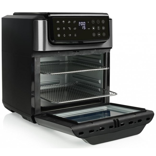 Tristar Hei luft-Ofen Kontrollleuchte Timerfunktion 12 l Single Stand-alone 1800 W Hot air fryer Black, Stainless steel
