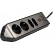 Brennenstuhl 1153590410 power extension 2 m 4 AC outlet(s) Indoor Black, Silver