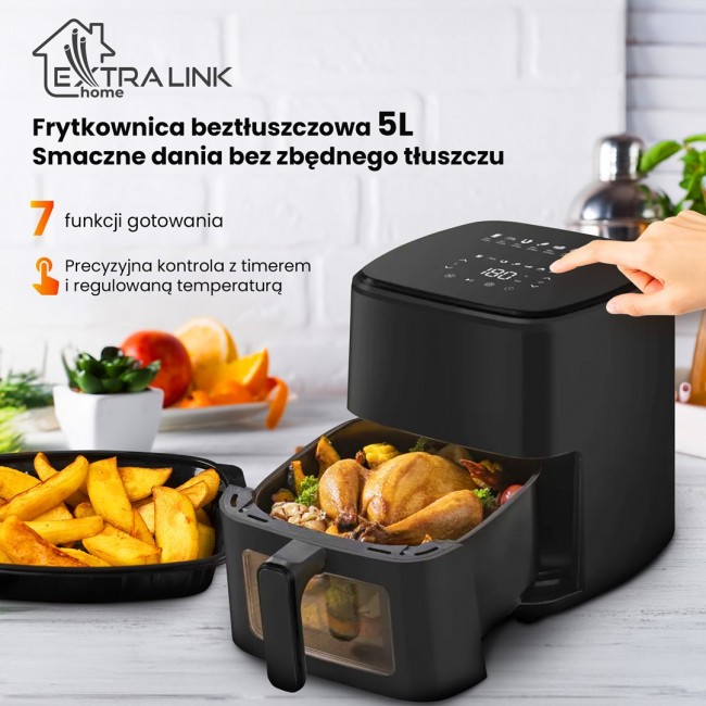Extralink Home SJ-500 5L Single 1500 W Hot air fryer Black