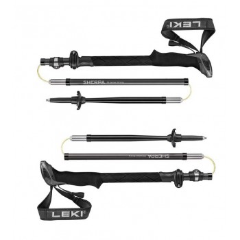 Trekking Poles LEKI SHERPA FX, 120 140 cm, black