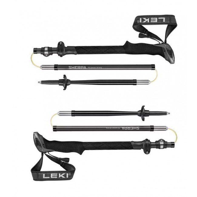 Trekking Poles LEKI SHERPA FX, 120 140 cm, black