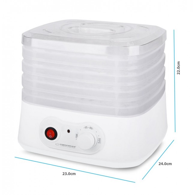 Esperanza EKD004 Food dehydrator,Transparent,White 250 W