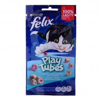 FELIX Play Tubes Fish, Shrimps - dry cat food - 50 g