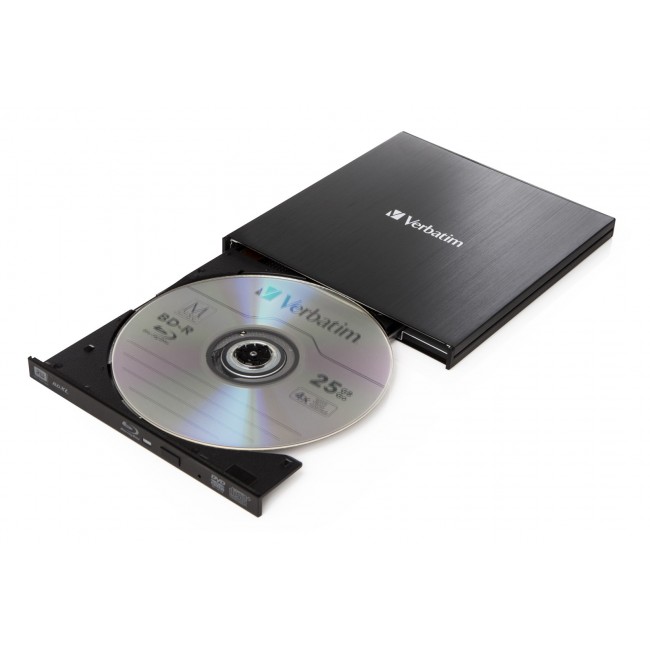 Verbatim External Slimline optical disc drive Blu-Ray RW Black Verbatim External Slimline optical disc drive Blu-Ray RW Black