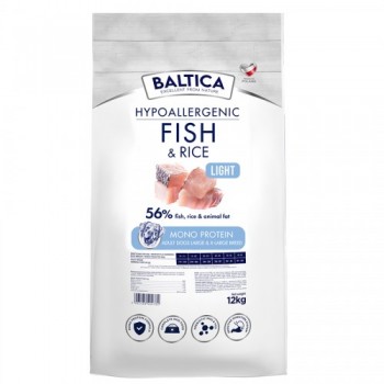 BALTICA Nutraceutic Hypoallergenic Light L/XL Fish with rice - dry dog food - 12kg