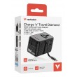 Verbatim Charge 'n' Travel 100W Universal Travel Adapter with retractable cable Black