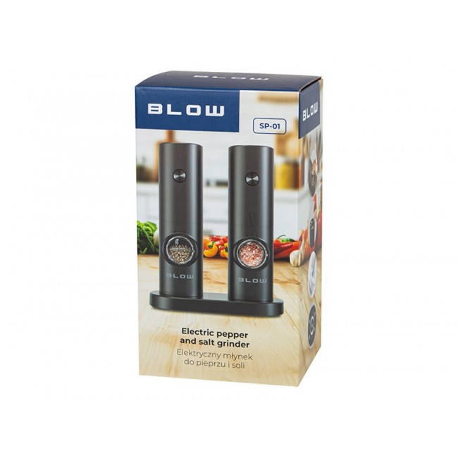 Electric salt and pepper grinder with window BLOW SP-01 Electric salt and pepper grinder with window BLOW SP-01