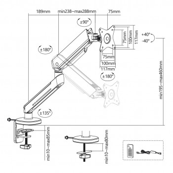 NanoRS Gaming Monitor Mount 17-32