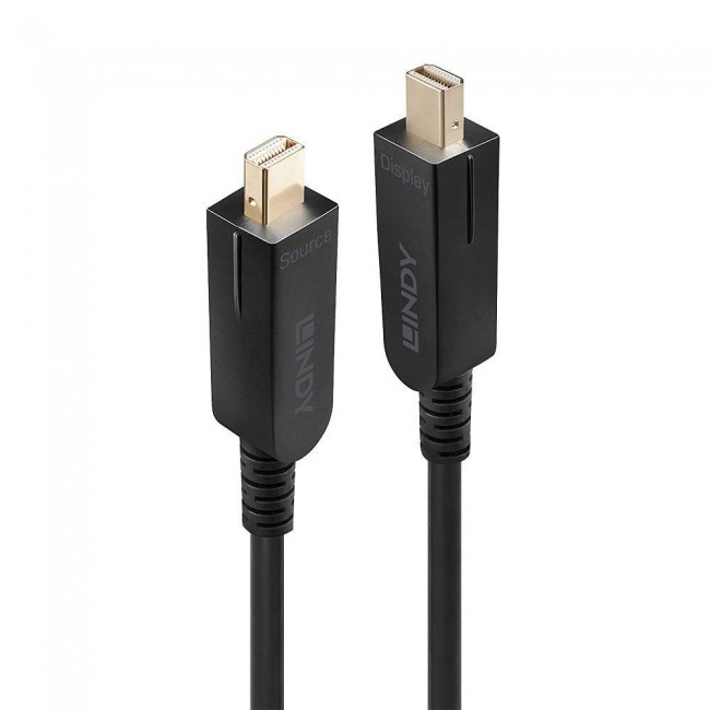 Lindy 50m Fibre Optic Hybrid Mini DisplayPort 1.4 Cable with Detachable DP Connectors
