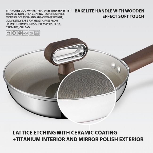 TITANCORE Frying Pan with Lid MAESTRO MR-1260 28 cm (MR-1260-28)